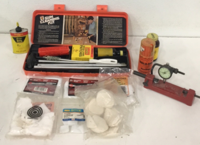 (1) Hoppe’s Gun Cleaning Kits With lots Of Extras (1) Bonanza Co-Ax Case and Cartridge Ispector