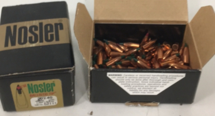 (100) Nosler .20 Cal 40GR Ballistic Tip Bullets (100) Assorted .20Cal Ballistic Tip Bullets