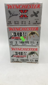 Winchester 12 GUAGE Ammo. BB shot, #4 shot #8 shot