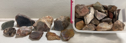 Collection of Rough Gemstones and Mineral Rocks