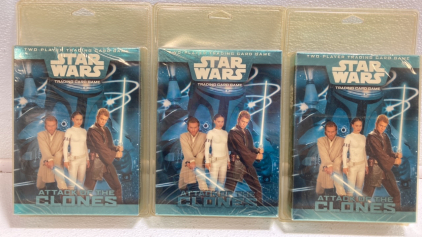 (3) Sealed Star Wars: Attack of the Clones Trading Cards