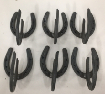 (6) Diamond Hot Forged Cast Iron 2-Horseshoe Coat Racks