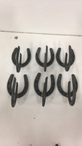 (6) Diamond Hot Forged Cast Iron 2-Horseshoe Coat Racks