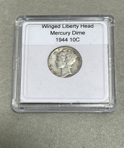 (1) 1944 Winged Liberty Head Mercury Dime (Carded)