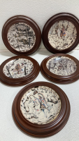 (5) ‘Silent Journey’ Native American Framed Collectible Plates