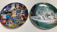 (3) Framed Kitten Collectible Plates, (1) Kitten Plate, (3) Wild Cat Cub Plates - 2