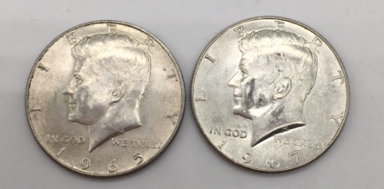 (2) 1960’s Kennedy Half Dollar