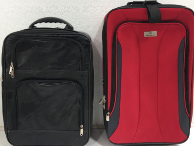 (1) Red Protege Rolling Suitcase (1) Black Rolling Suitcase Both have Expanding Handle