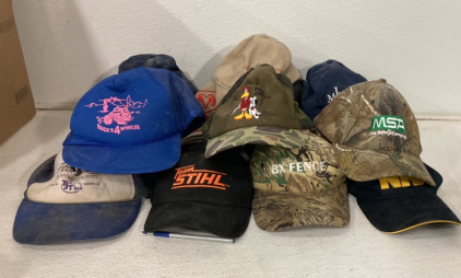 Large Lot Of Vintage And Newer Baseball Caps Adjustable And Non Adjustable