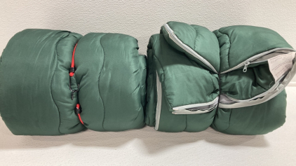 (2) Green Adult Sleeping Bags