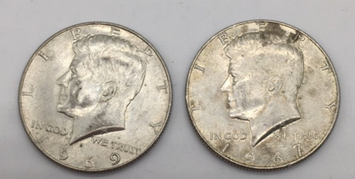 (2) 1960’s Silver Kennedy Half Dollar