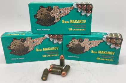 (144) Rds Makarov 9mmAmmo. 94gr. FMJ