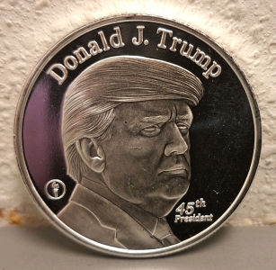 One Troy Ounce Donald Trump .999 Fine Silver Round - Verified Authentic