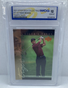 Graded 10 Gem-MT 2001 Upper Deck #TT-28 Tiger Wood Tiger’s Tales Card