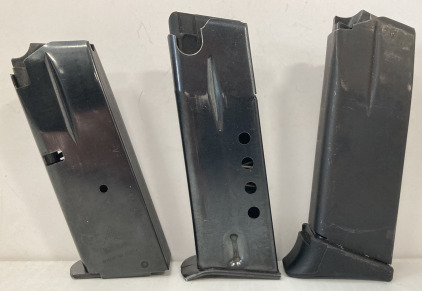 (3) Pistol Magazines. Please Inspect For Caliber And Fit