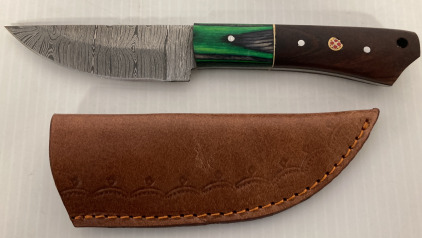 Damascus Fixed Blade Knife With Sheath
