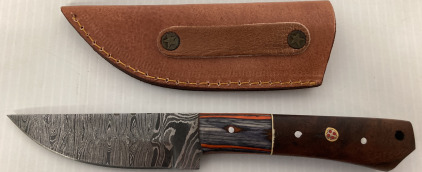 Fixed Blade Damascus Knife With Sheath