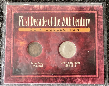 First Decade Of The 20th Century Coin Collection,1903 Indian Penny, 1905 Liberty Head Nickel