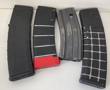 (4) 5.56 Magazines. Pro Mag, Pmag, MFT And Center Industries