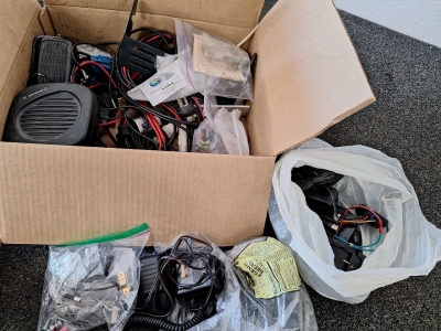 Box Of iCom And Motorola Radio Equipment - Please Inspect
