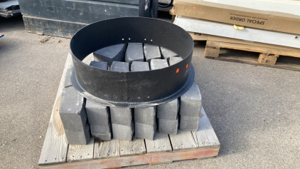 Fire Pit Assembly, 36 Foundation Bricks, 6 Cap Bricks, and Ring Insert