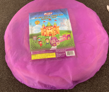 4 Piece Girls Tent & Tunnels With Basketball Hoop