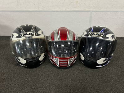 (3) Riding Helmets, Youth Large, Medium, and XL