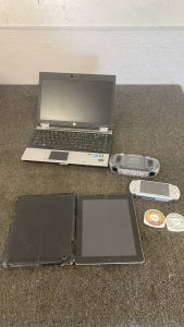 Laptop, PSP, and iPad