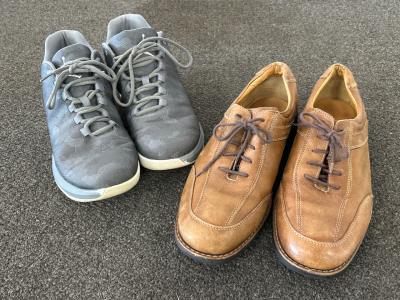 Pair of Johnston and Murphy Leather Shoes Size 10M and Pair of Jordans Size 10