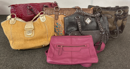 (5) Leather-Like Purses and (1) Michael Kors Handbag