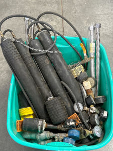 Tote Full of Plumbing Hardware, Gauges and other Plumbing Hardware!