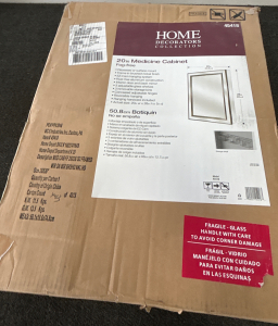 NEW Home Decorations Collection Fog-Free Medicine Cabinet, Recessed or Surface Mount, Brushed Nickel Finish, 3 Adjustable Glass Shelves, 20&rdquo; W x 5&rdquo; D x 26&rdquo; H
