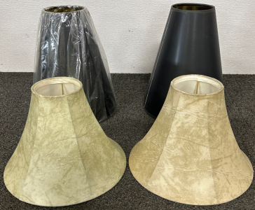 4 Lamp Shades, Beige and Black