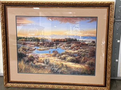 Beautiful Limited Edition Print of Silver Creek, Idaho area with Fly Fisherman by Timothy E. Larson, Certificate of Authenticity Included