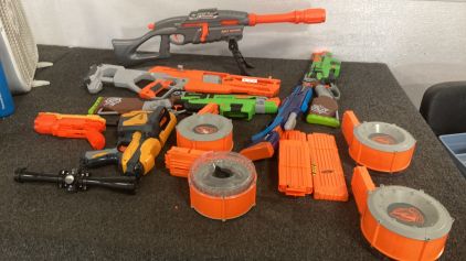 7 Nerf Guns and 7 Mags, No Darts