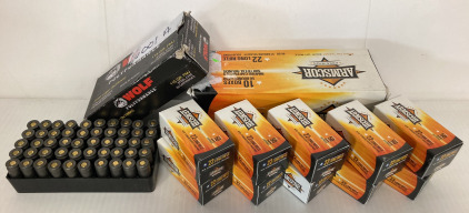 (500) Rnds. Armscor 22 Long Rifle And (50) Rnds. Wolf Polyformance 9mm Luger (9x19mm) Ammo