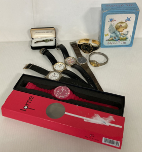 Men&rsquo;s And Women's Wrist Watches, Yoda Tie Clip, And Stencil Tin