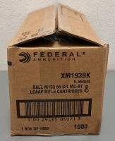 (1000 Rounds) Federal Ammunition 5.56mm Ammo 55 Grain MC-BT