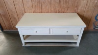 White-Painted Wood TV Stand