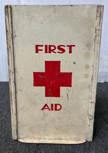 Vintage Wood/ Metal First Aid Kit Case