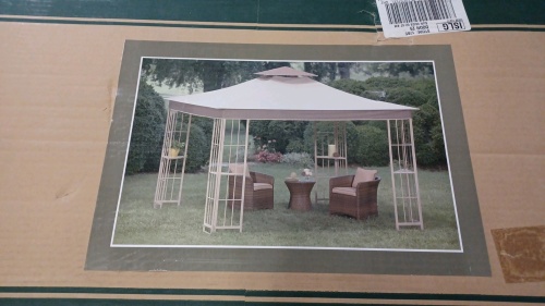 Garden Treasures Living 10 ft. Beige Steel Gazebo