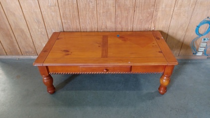 Wood Coffee Table with Drawer