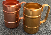 4 Copper Camping Cups W/ Lids - 3