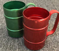 4 Copper Camping Cups W/ Lids - 4