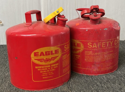 2 Eagle Safety Cans 5 Gallons