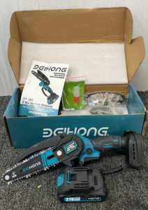 DEI Hong Mini Electric Chain Saw w/ Battery and Charger