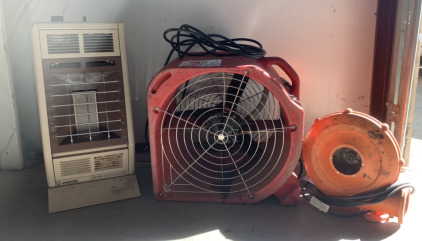 Red Phoenix Axial Air Mover w/ Focus Technology and Orange W-2L Air Pump and Tan Empire Comfort Sytems Heater