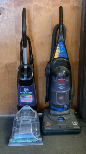 Bissell Cleanview Bagless Duel Edge Cleaning Vacuum (Brissell does not turn on) w/ Dirt Devil Quick and Light Carpet Cleaner (Dirt devil does power on)