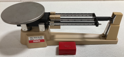 Ohaus Triple Beam Balance Scale w/ Gram Weights