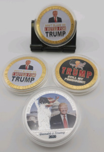 (4) Donald Trump Replica Collectors Coins